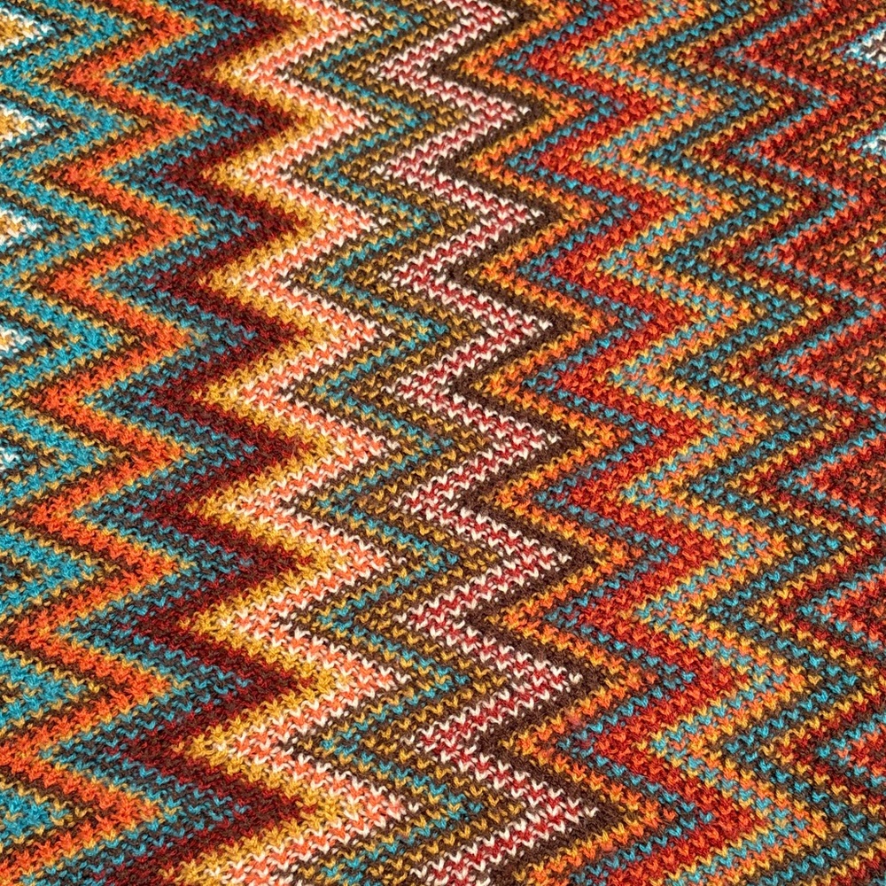 “Missoni” Chevron Knit Throw Blanket